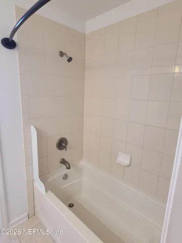 a bathroom with a tub