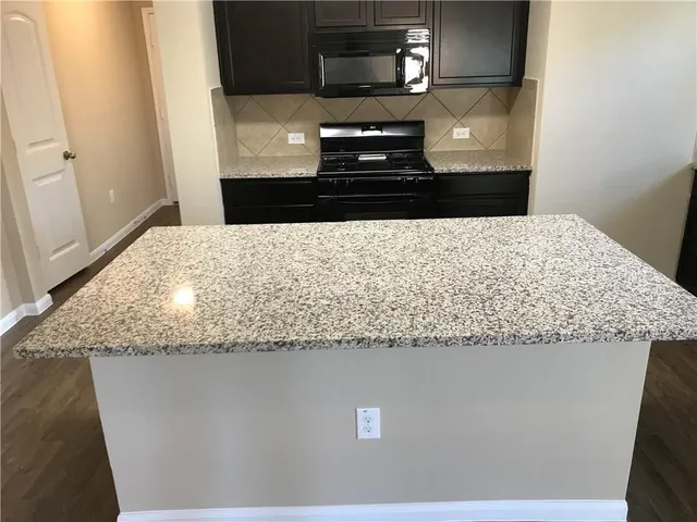a close view of kitchen countertops
