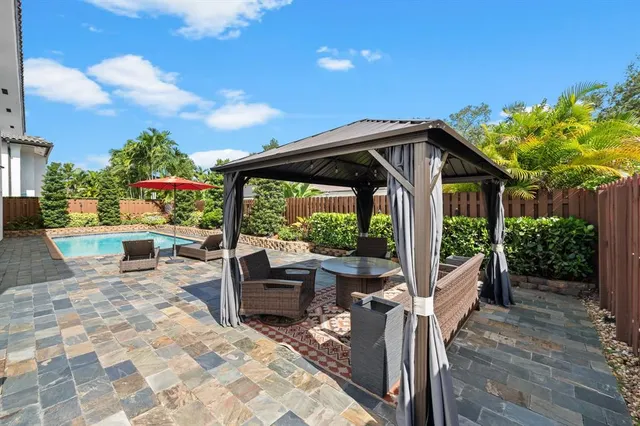 a view of a outdoor space with seating area