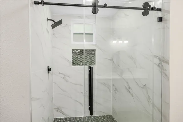 a bathroom with a shower