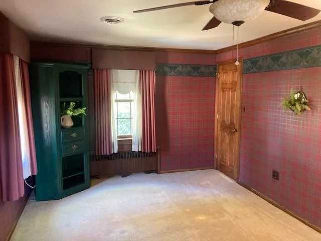 an empty room with a window