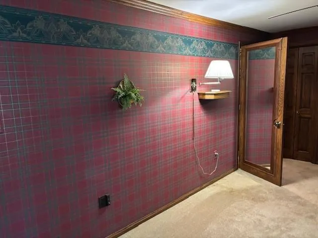 an empty room with a natural light