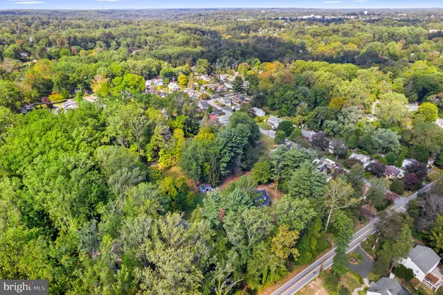 a view of a city with lush green forest