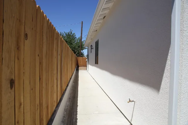 a view of a room with a shower