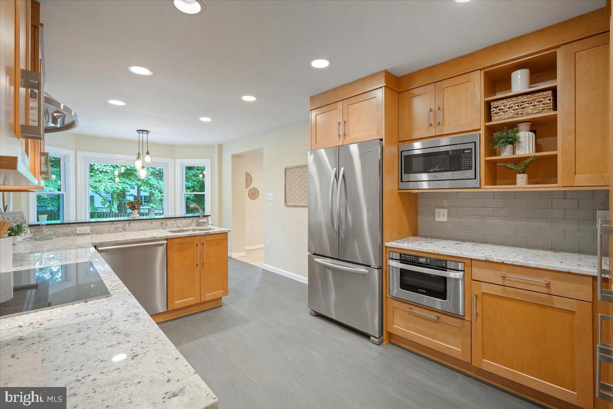 6305 Lenox Road Bethesda, MD 20817 - Photo 12 of 49 a kitchen with stainless steel appliances granite countertop a refrigerator and a sink