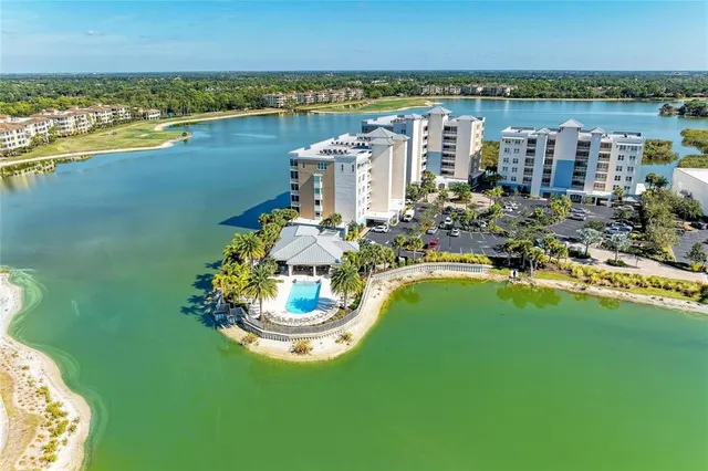 a view of a city and ocean view