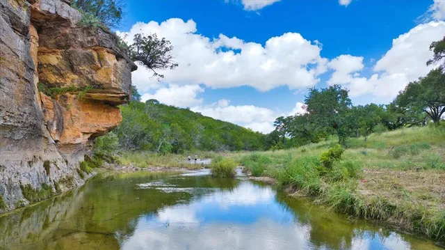 a view of a lake with houses