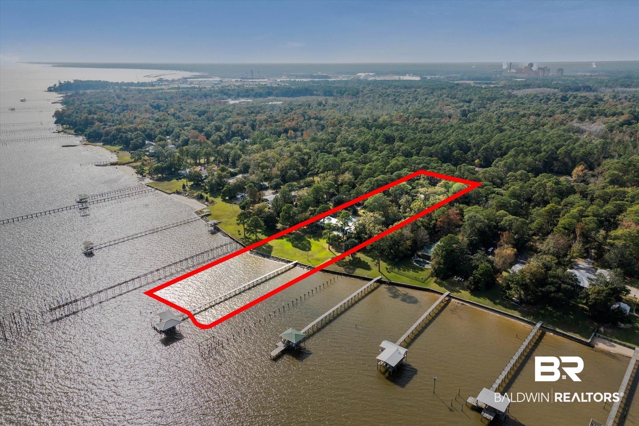 7015 Bay Road Mobile, AL 36605 - Photo 49 of 53 View of property location with property parcel outlined and a nearby body of water