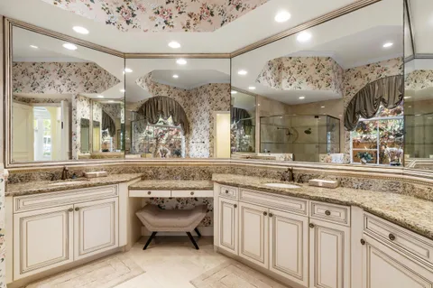 a bathroom with a bathtub and a sink