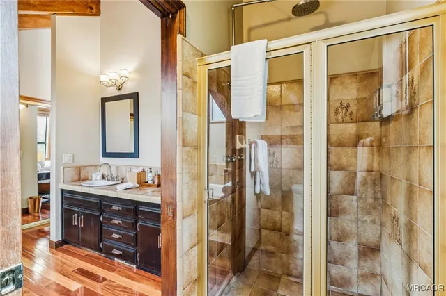 a view of staircase with large window