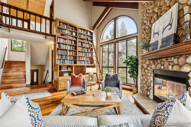 a view of living room and dining room