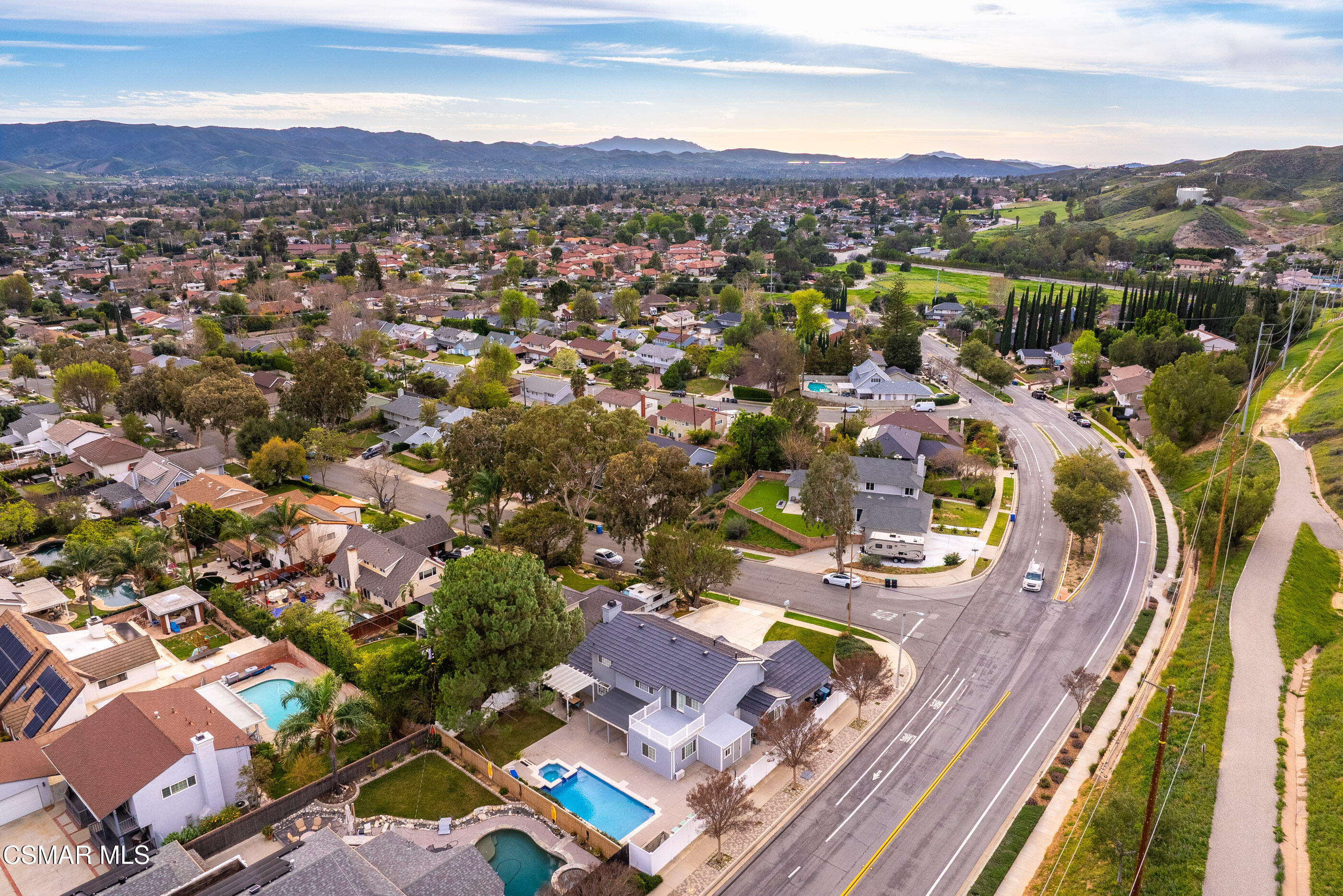 3598 Scofield Avenue Simi Valley, CA 93063 - Photo 83 of 86 an aerial view of residential house with yard and mountain view