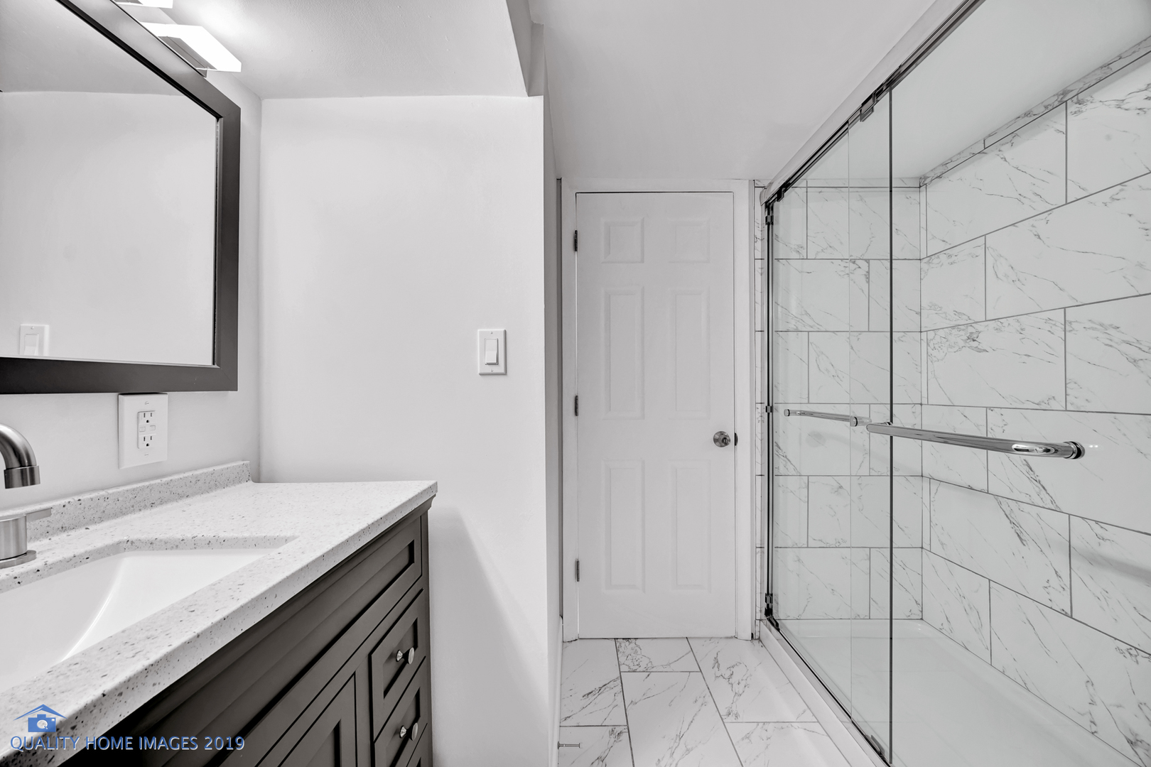 2416 Central Road Glenview, IL 60025 - Photo 14 of 17 a bathroom with a granite countertop sink and a mirror
