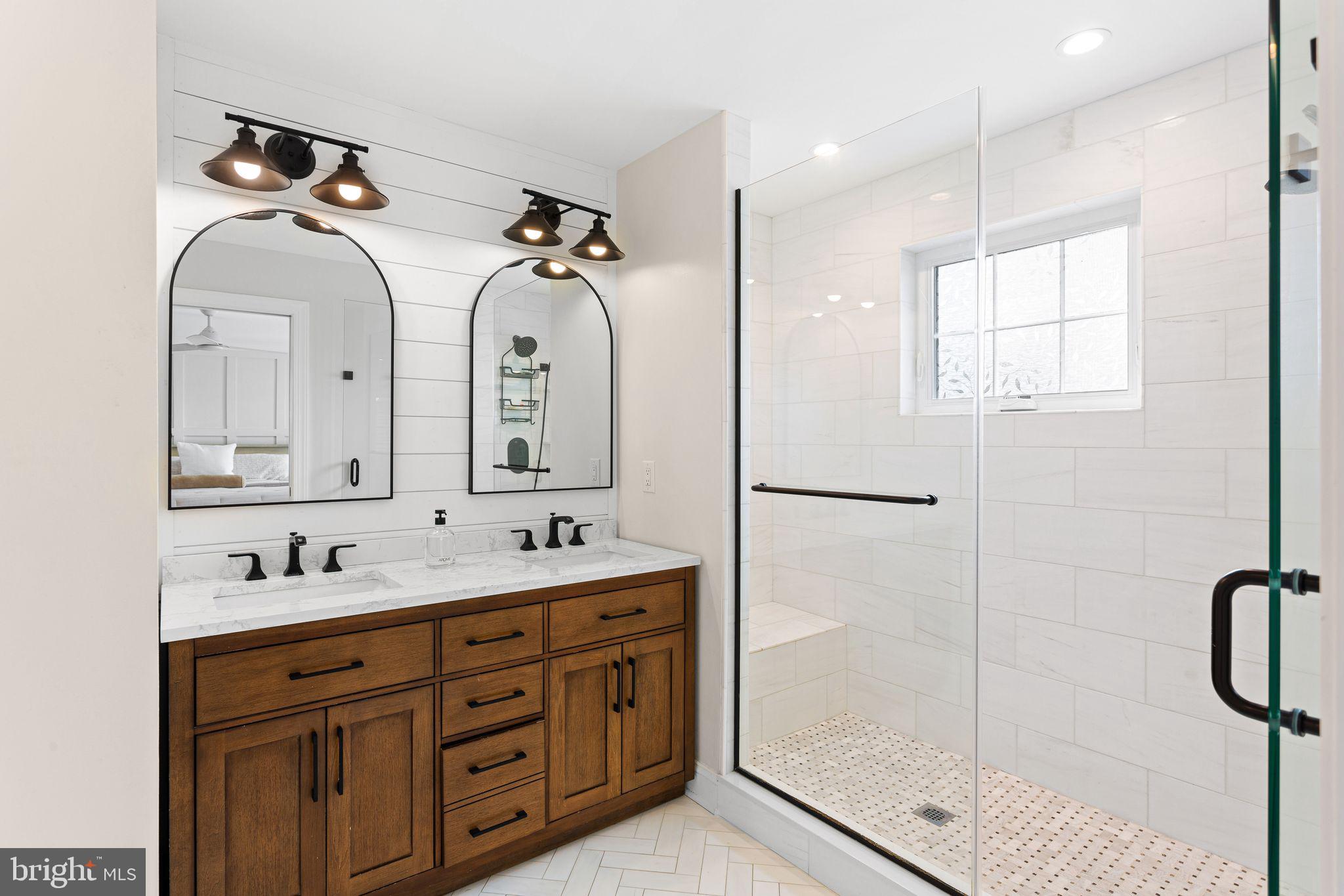 305 Grove Street Haddonfield, NJ 08033 - Photo 20 of 45 a bathroom with a double vanity sink mirror and double
