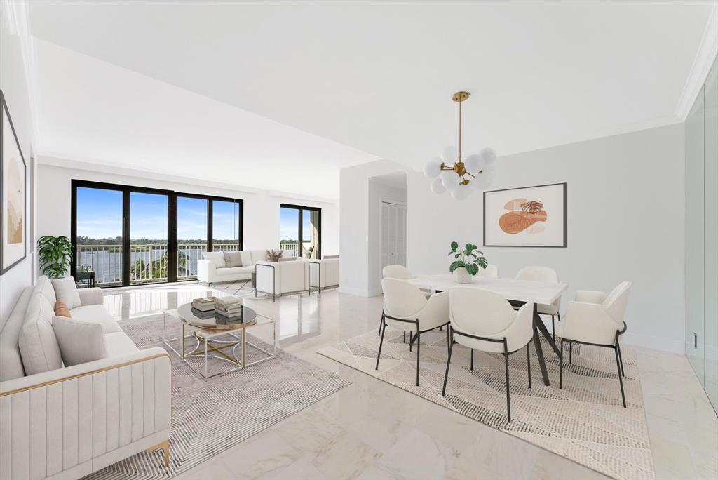 2860 South Ocean Boulevard, Unit 601 Palm Beach, FL 33480 - Photo 6 of 28 a living room with furniture and a large window