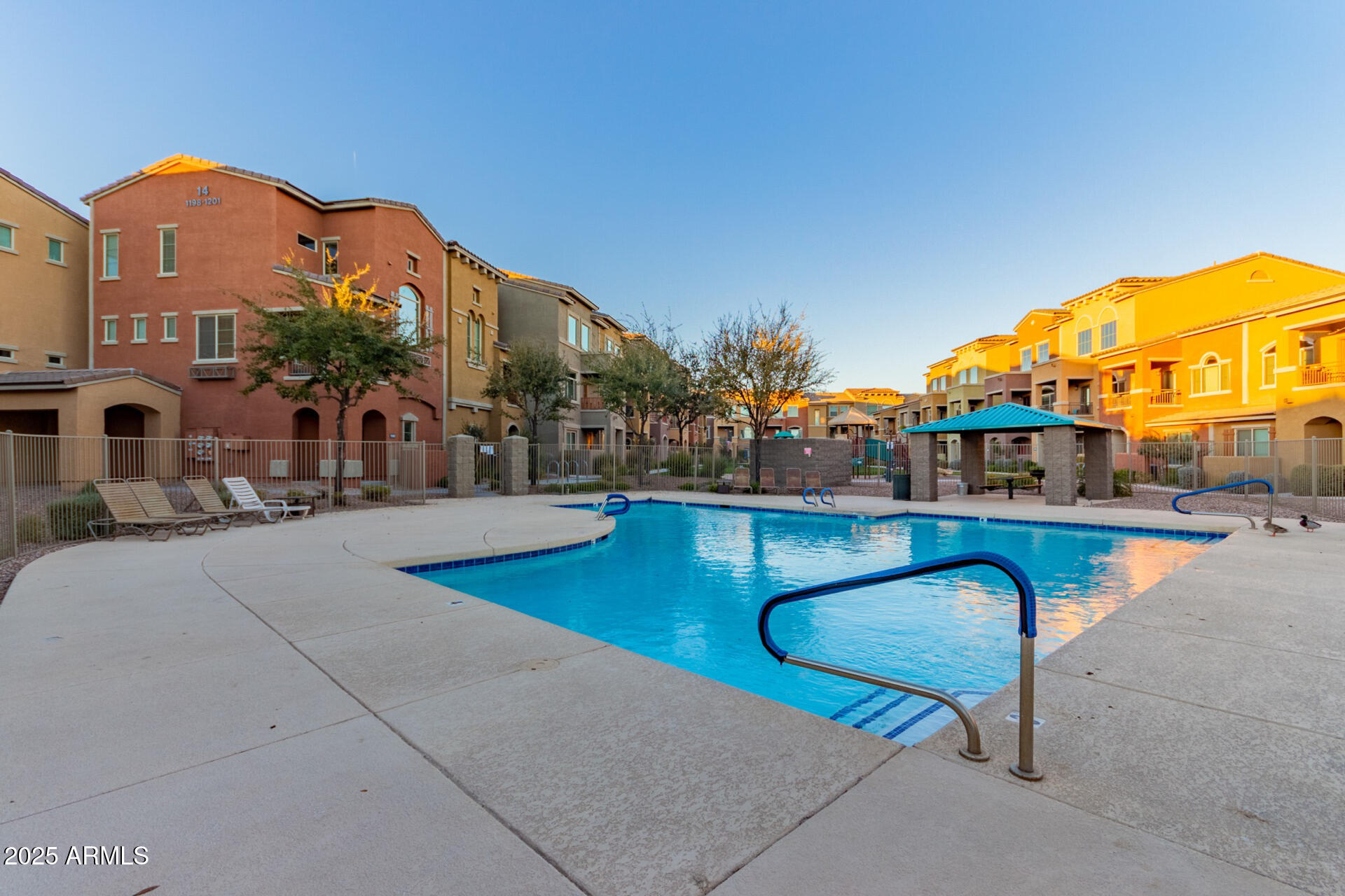 240 West Juniper Avenue, Unit 1010 Gilbert, AZ 85233 - Photo 36 of 46 a view of a swimming pool with a lounge chairs