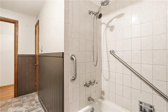 a bathroom with a shower