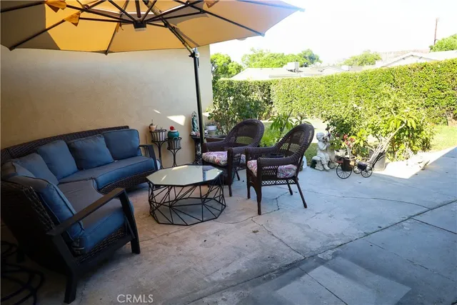 a patio with patio area and outdoor seating