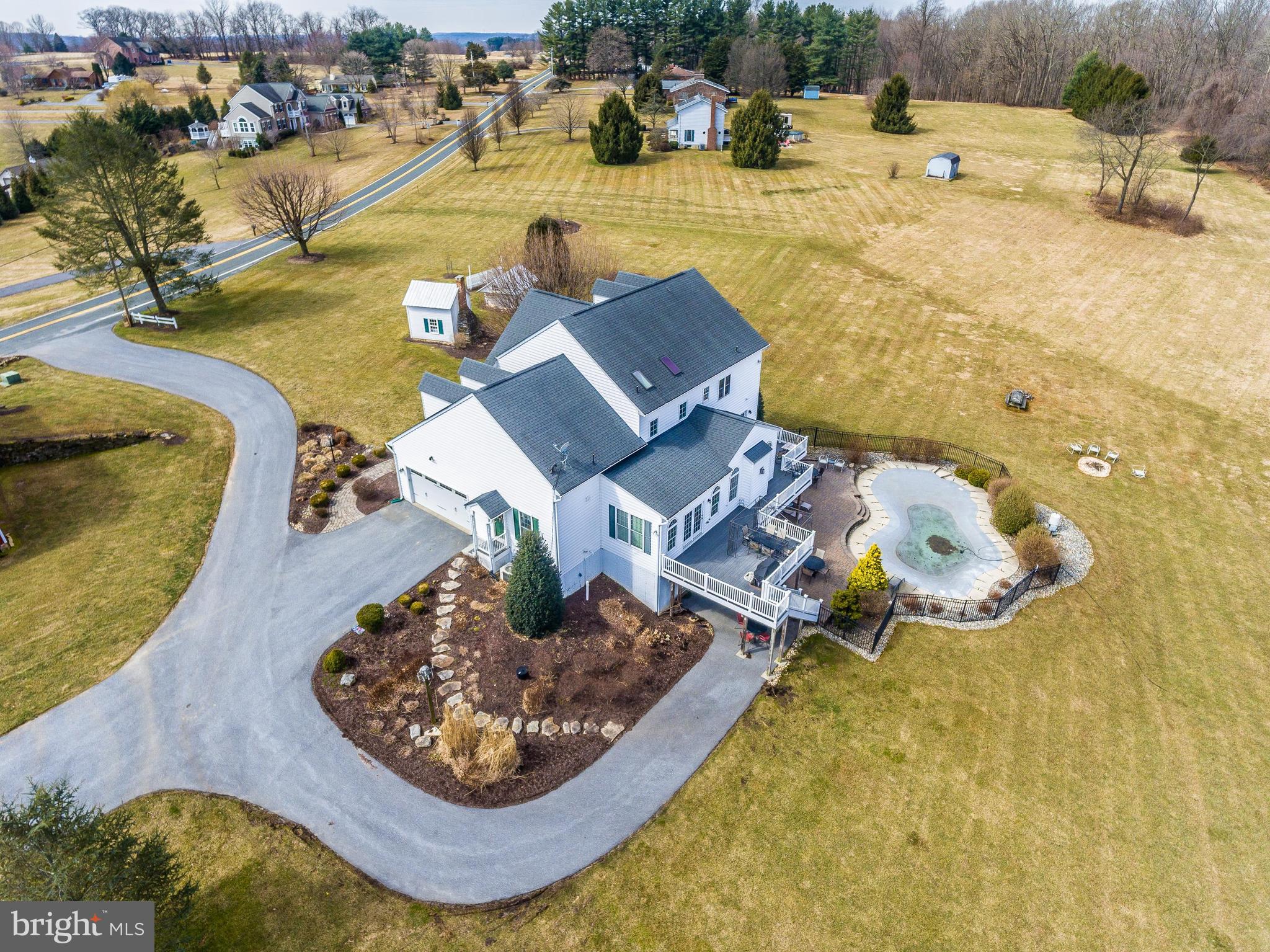 2526 Bollinger Mill Road Finksburg, MD 21048 - Photo 40 of 78 Aerial View of Driveway Wrapping to Rear of Home