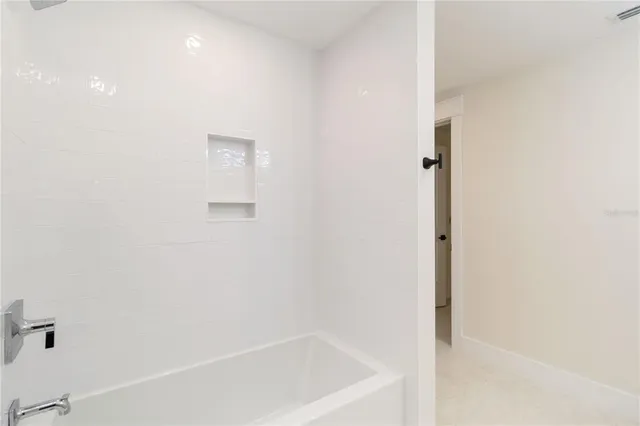 a close up of a bathtub