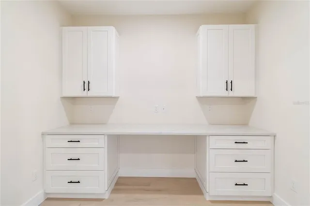 a view of white cabinet