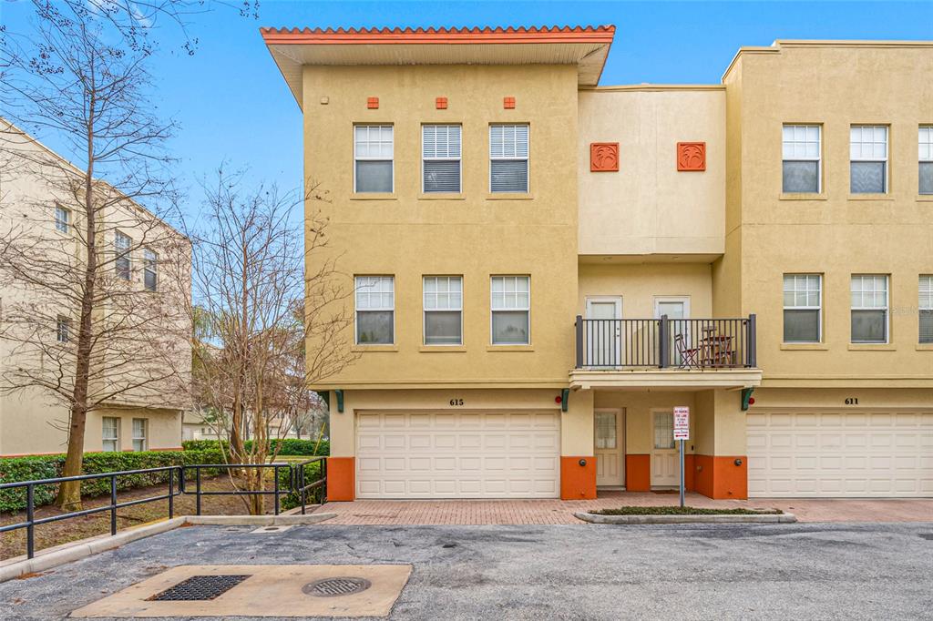 a front view of a building