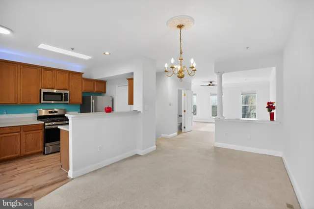 a view of kitchen and kitchen island