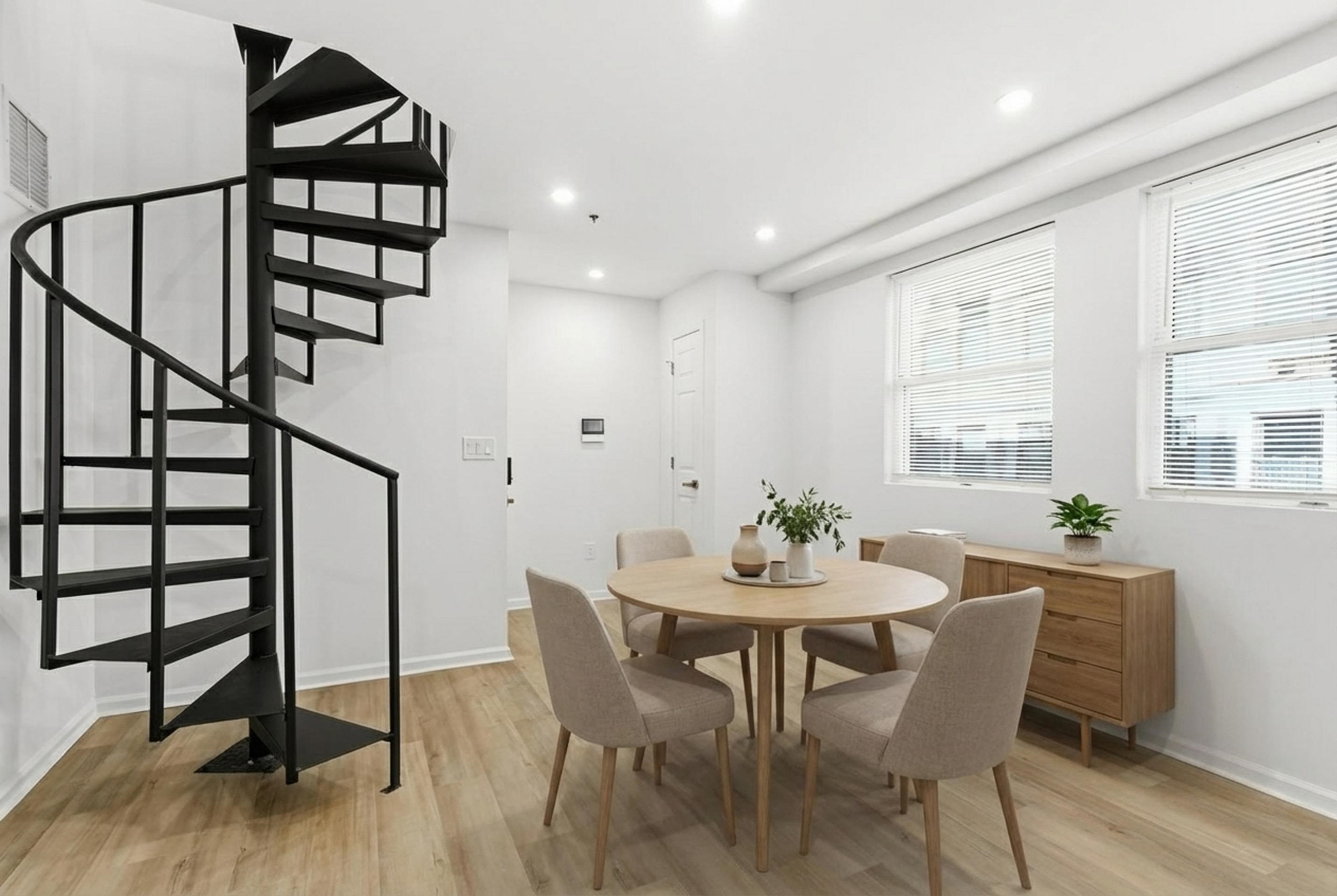 419 5th Street, Unit B Hoboken, NJ 07030 - Photo 8 of 19 a view of a dining room with furniture and wooden floor