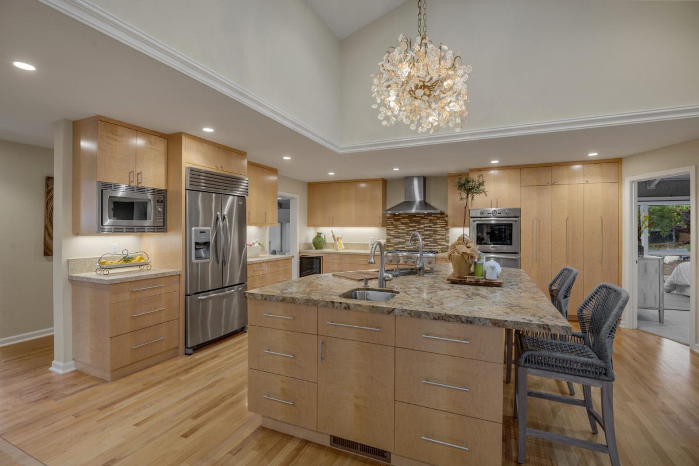 15076 Elm Park Monte Sereno, CA 95030 - Photo 16 of 68 a kitchen with refrigerator and cabinets