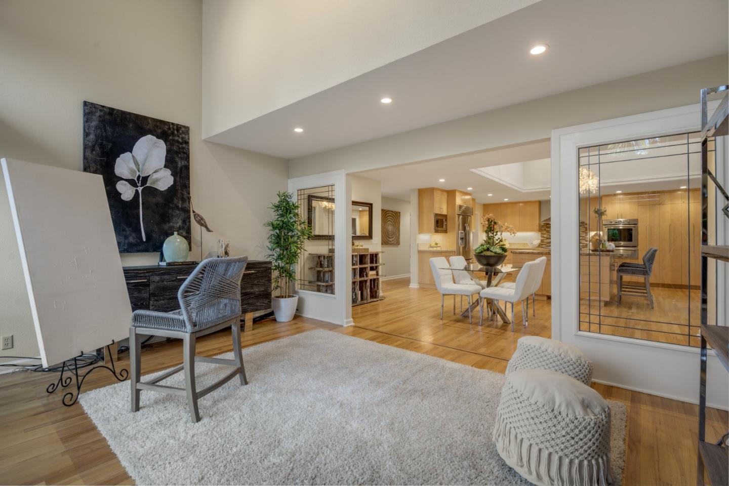 15076 Elm Park Monte Sereno, CA 95030 - Photo 27 of 68 a living room with furniture and a wooden floor