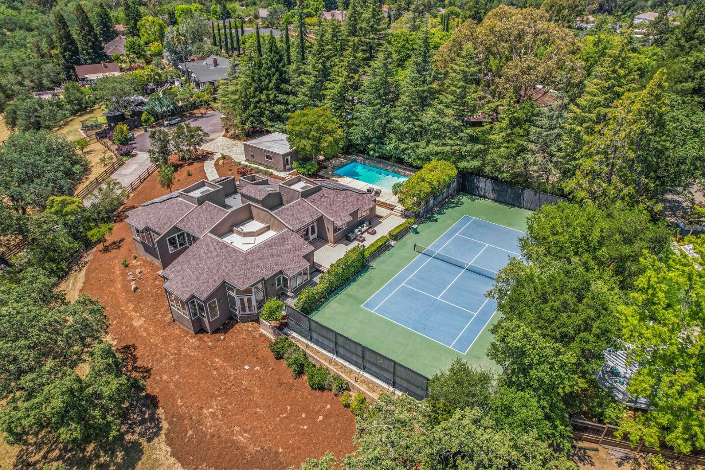 15076 Elm Park Monte Sereno, CA 95030 - Photo 65 of 68 an aerial view of a house with a yard