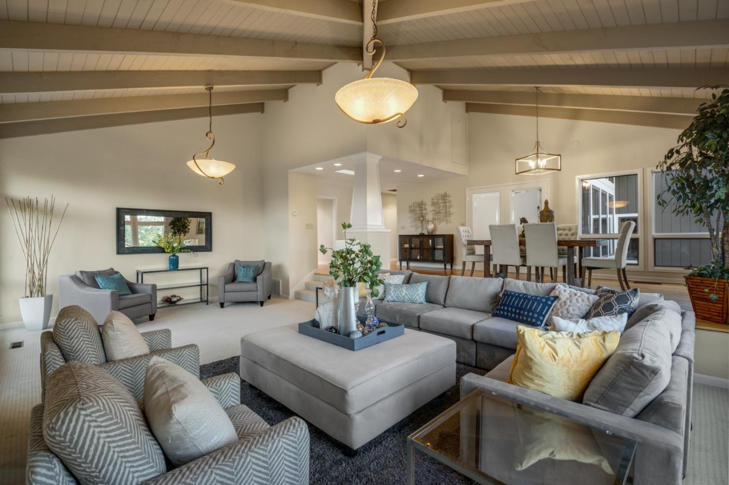15076 Elm Park Monte Sereno, CA 95030 - Photo 9 of 68 a living room with furniture and a chandelier
