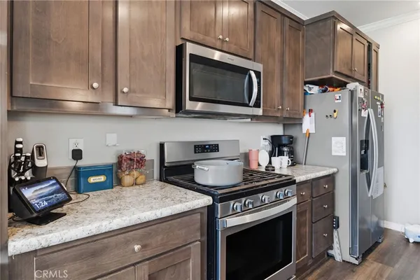 a very nice looking dining room with a table and chairs