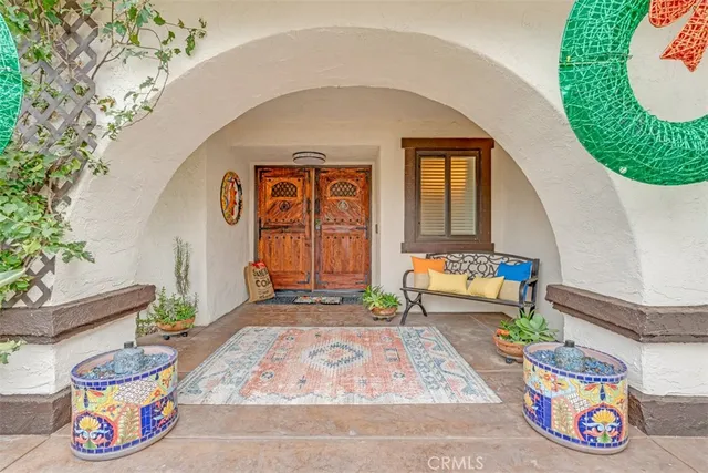 a living room with furniture and a couch