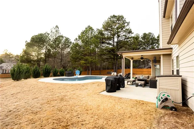 a view of a house with a patio