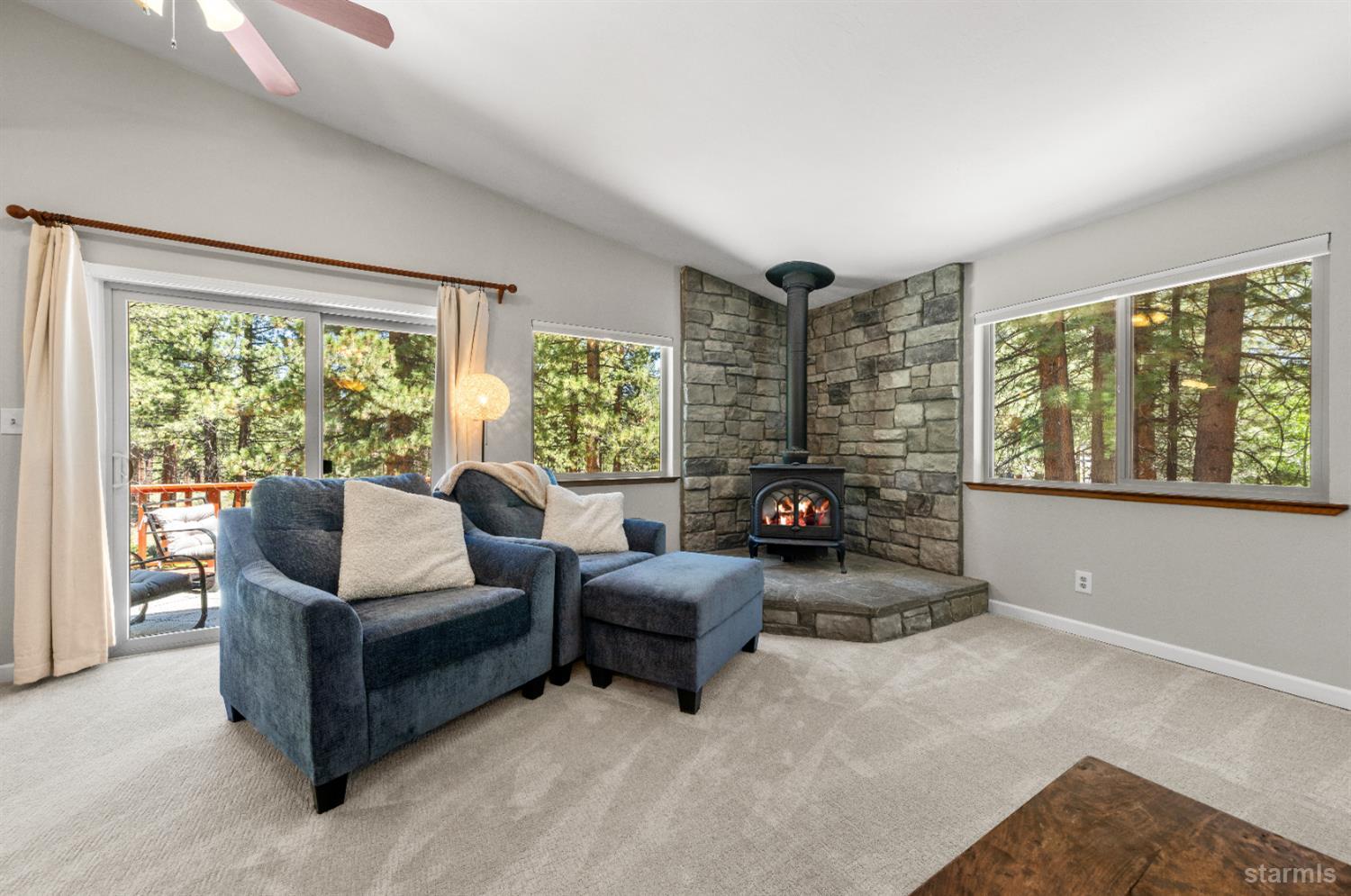 1121 Sundown Trail South Lake Tahoe, CA 96150 - Photo 6 of 40 a living room with furniture and a large window