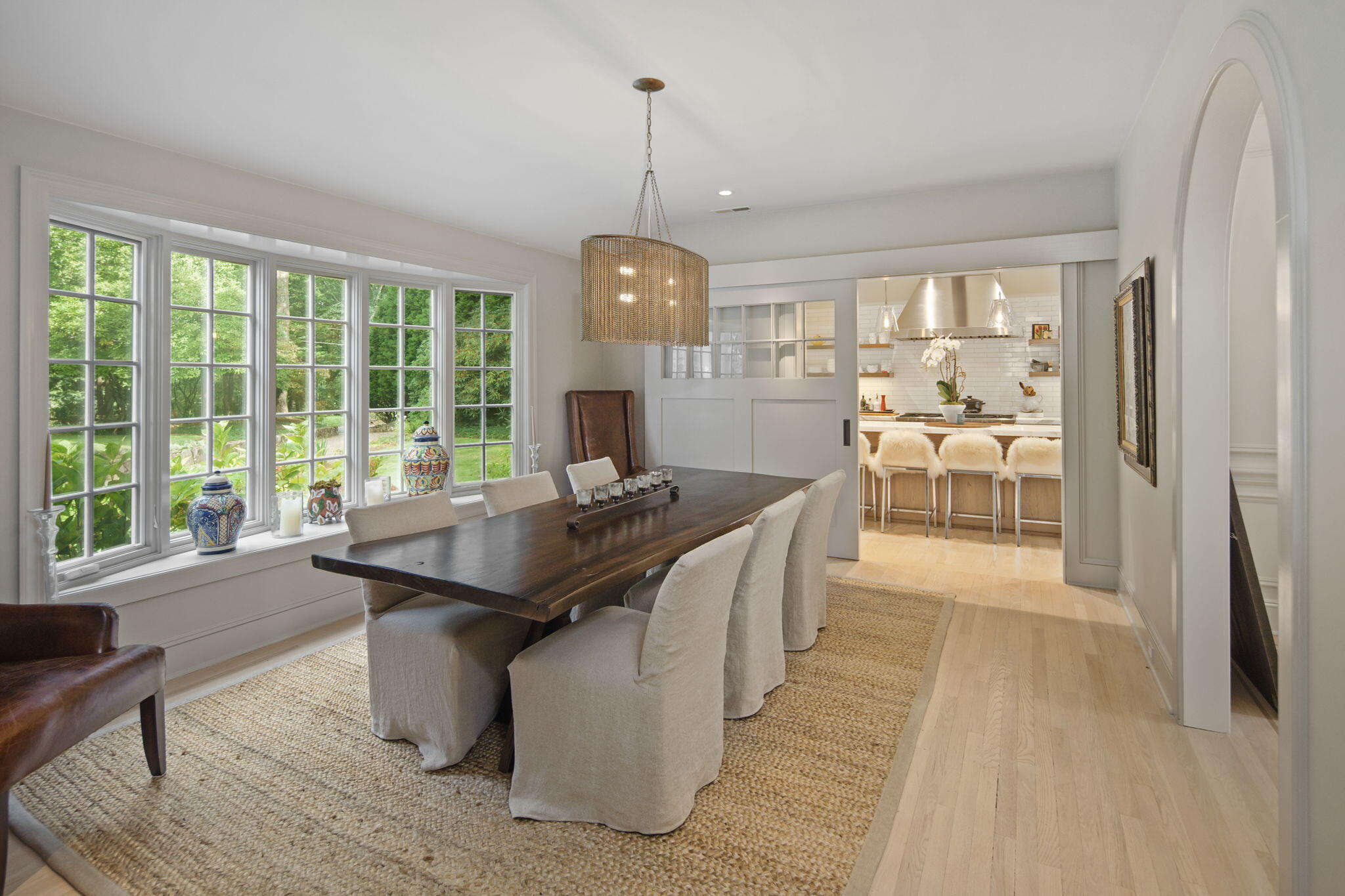 147 Fox Run Road New Canaan, CT 06840 - Photo 3 of 65 a dining hall with stainless steel appliances granite countertop a stove and a view of kitchen