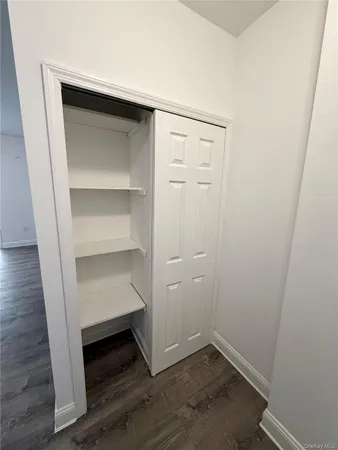 a view of an empty walk in closet