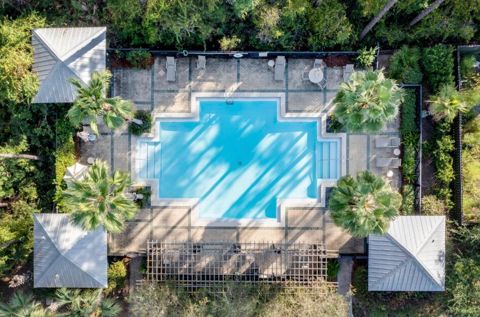402 Redbud Lane Inlet Beach, FL 32461 - Photo 39 of 44 a view of a backyard with plants and a lake view