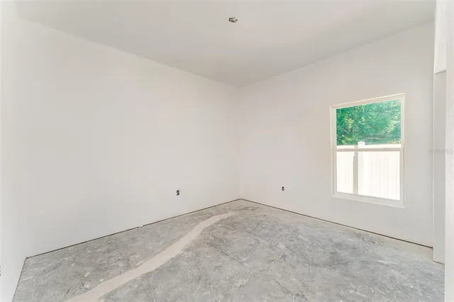 an empty room with a window