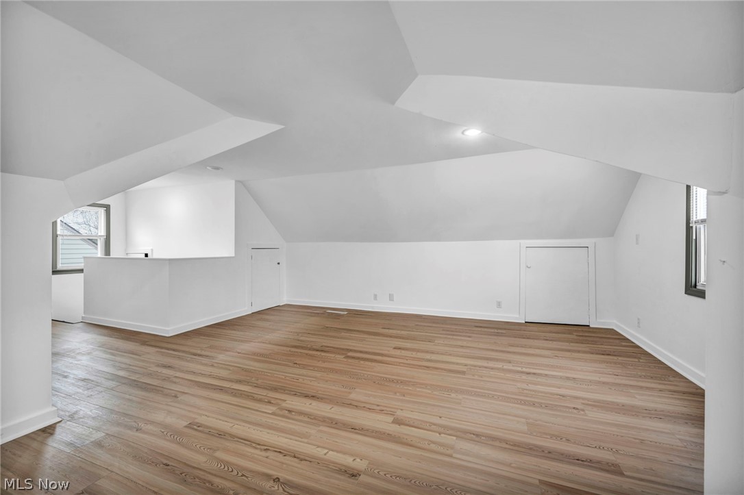 1609 Mapledale Road Wickliffe, OH 44092 - Photo 26 of 46 Bonus room with lofted ceiling and light hardwood / wood-style flooring
