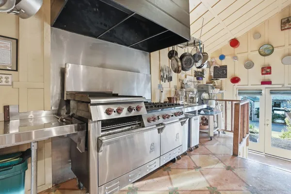 a view of a house with a small yard and a large tree