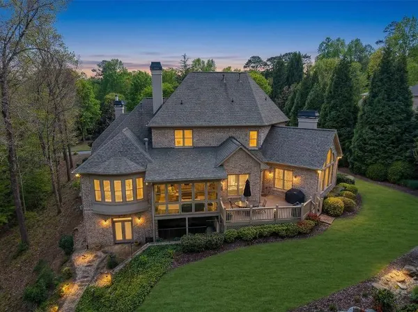 an aerial view of a house