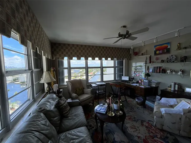 a living room with furniture