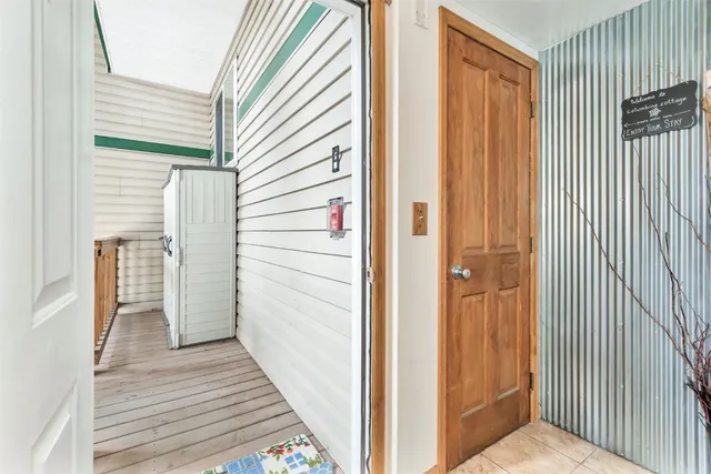 a view of a bathroom from the balcony