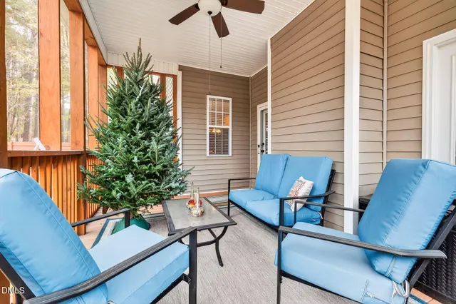 a outdoor living space with furniture