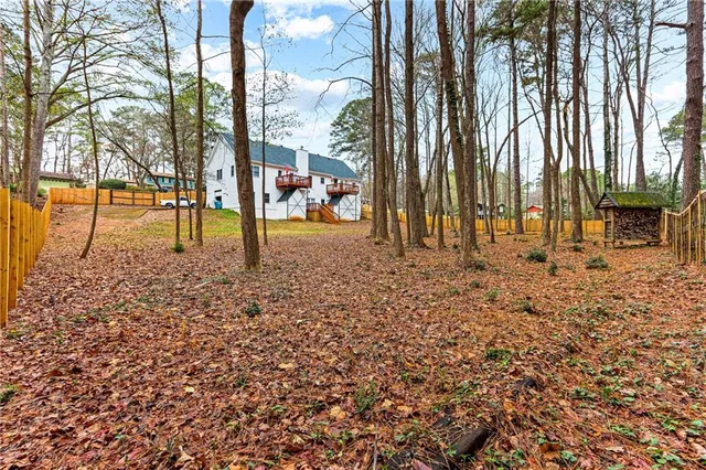 a view of outdoor space with garden