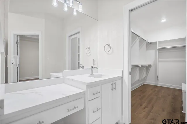 a bathroom with a shower and a sink