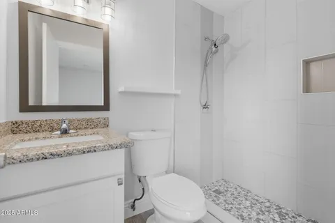 a view of small space with racks on the wall