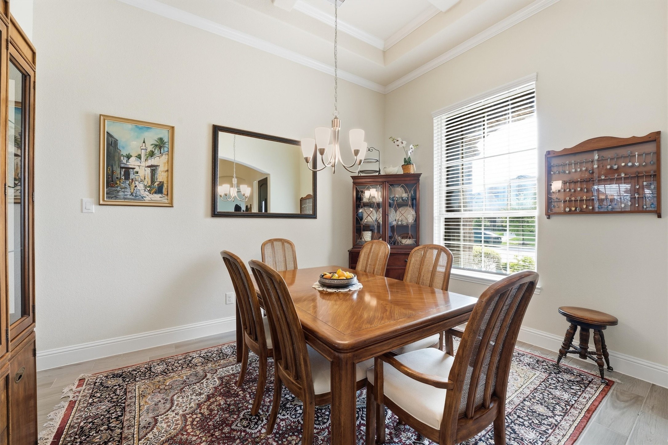 9307 Providence Bend Lane Houston, TX 77365 - Photo 11 of 45 Beautiful Formal Dining Room with an elagant coffered ceiling and large window.